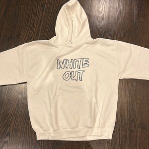 White out hoodie with nothing on the back